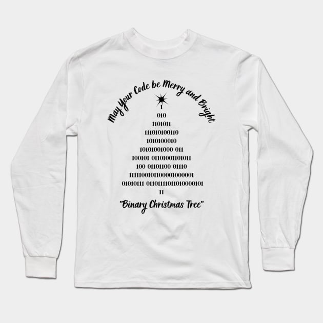 Binary Christmas Tree Long Sleeve T-Shirt by CyberFather